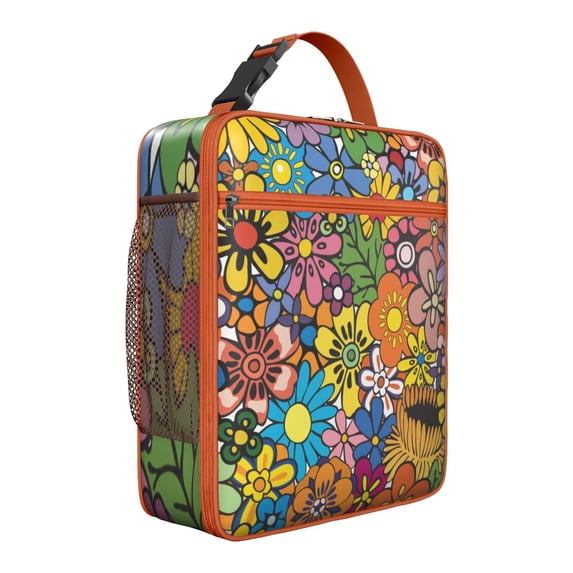 Peony Insulated Lunch Box Teen Reusable Lunch Bag Waterproof Portable Lunch Bag Office Beach