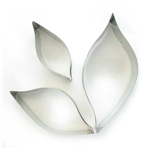 Peony Leaf Cutter Set, Metal, Gray, 3 Sizes