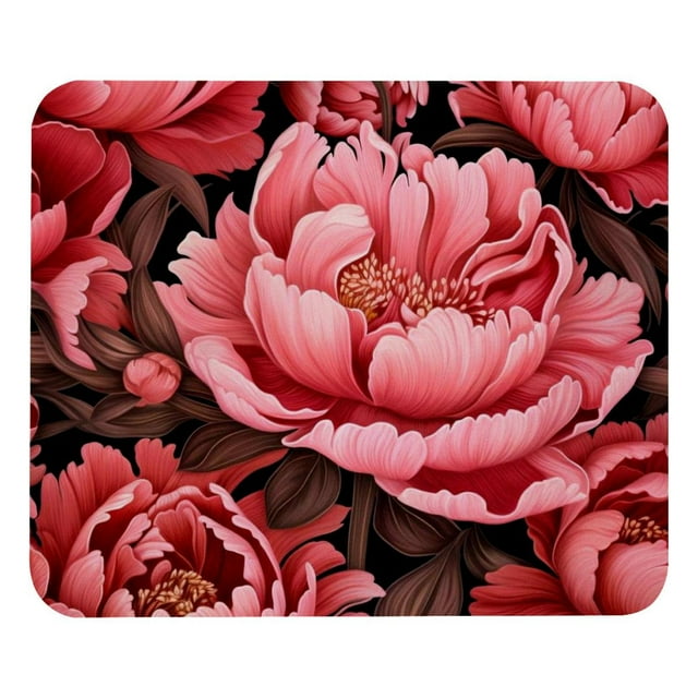 Peony Mouse Pad, Smooth Mouse Mat, Computer Mouse-pad for Wireless Mouse