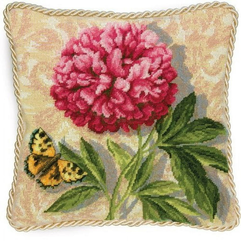 Peony Needlepoint Kit-14X14 Stitched In Wool 