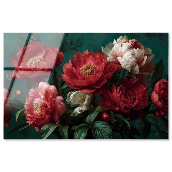 Peony Opulence Acrylic Print Pink Floral Wall Art by Art Remedy, Ready to Hang, 36 x 24