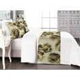 thumbnail image 1 of Peony Pattern Bed Runner Set, Simple Design Floral Boho Pattern on Jungle Themed Background Art, Decorative Bedding Scarf & 2 Pillow Shams for Hotels Homes, King, Pale Khaki Olive Green, by Ambesonne, 1 of 3