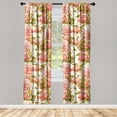 thumbnail image 1 of Peony Pattern Window Curtains, Vintage Color Palette Flowers Boho with Leaves Greenery Print, Lightweight Decor 2-Panel Set with Rod Pocket, Pair of - 28"x95", Coral and Pale Olive Green, by Ambesonne, 1 of 3