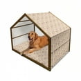 thumbnail image 1 of Peony Pet House, Hydrangeas on Branches Vintage Nostalgic Feminine Nature Growth, Outdoor & Indoor Portable Dog Kennel with Pillow and Cover, 5 Sizes, Olive Green Pale Pink, by Ambesonne, 1 of 4