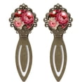 thumbnail image 1 of Peony Reading Accessories: Vintage Copper-Colored Lace Bookmarks - Set of 2 Stainless Steel Book Markers, 1 of 5