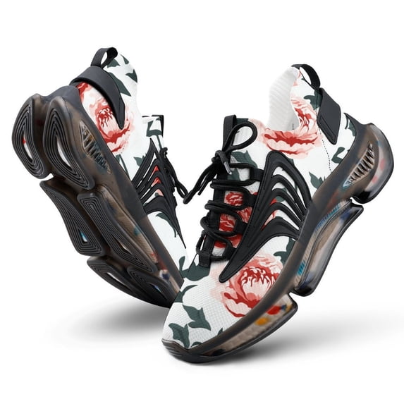 Peony, Red, Flower Walking Shoes for Men Woman Lightweight Tennis Fashion Elastic Sports Shoes Cushion Basketball Shoes