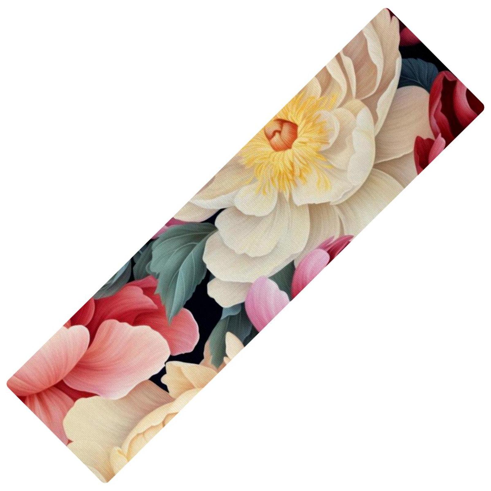 Peony Rubber Mat Runner Rug Kitchen Runners Rectangular, 15.7"x59