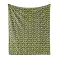 thumbnail image 1 of Peony Soft Flannel Fleece Throw Blanket, Flowers Leaves Flourishing Nature Arrangement on Greyscale Background, Cozy Plush for Indoor and Outdoor Use, 60" x 80", Taupe Grey Yellow Green, by Ambesonne, 1 of 6
