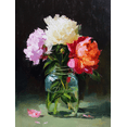 thumbnail image 1 of Peony Still Life Oil Painting Canvas Print Wall Art for Living Room Office Hotel Entryway, 1 of 8