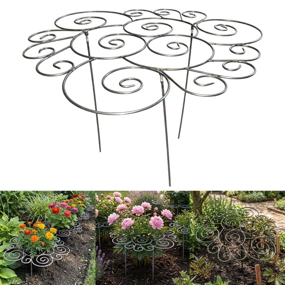 Peony Support Stakes, Spiral Iron Plant Support Frame for Peonies, Roses, Hydrangeas, Heavy Flower Stakes to Prevent Drooping, Decorative Garden Plant Cage for Outdoor Flower Beds