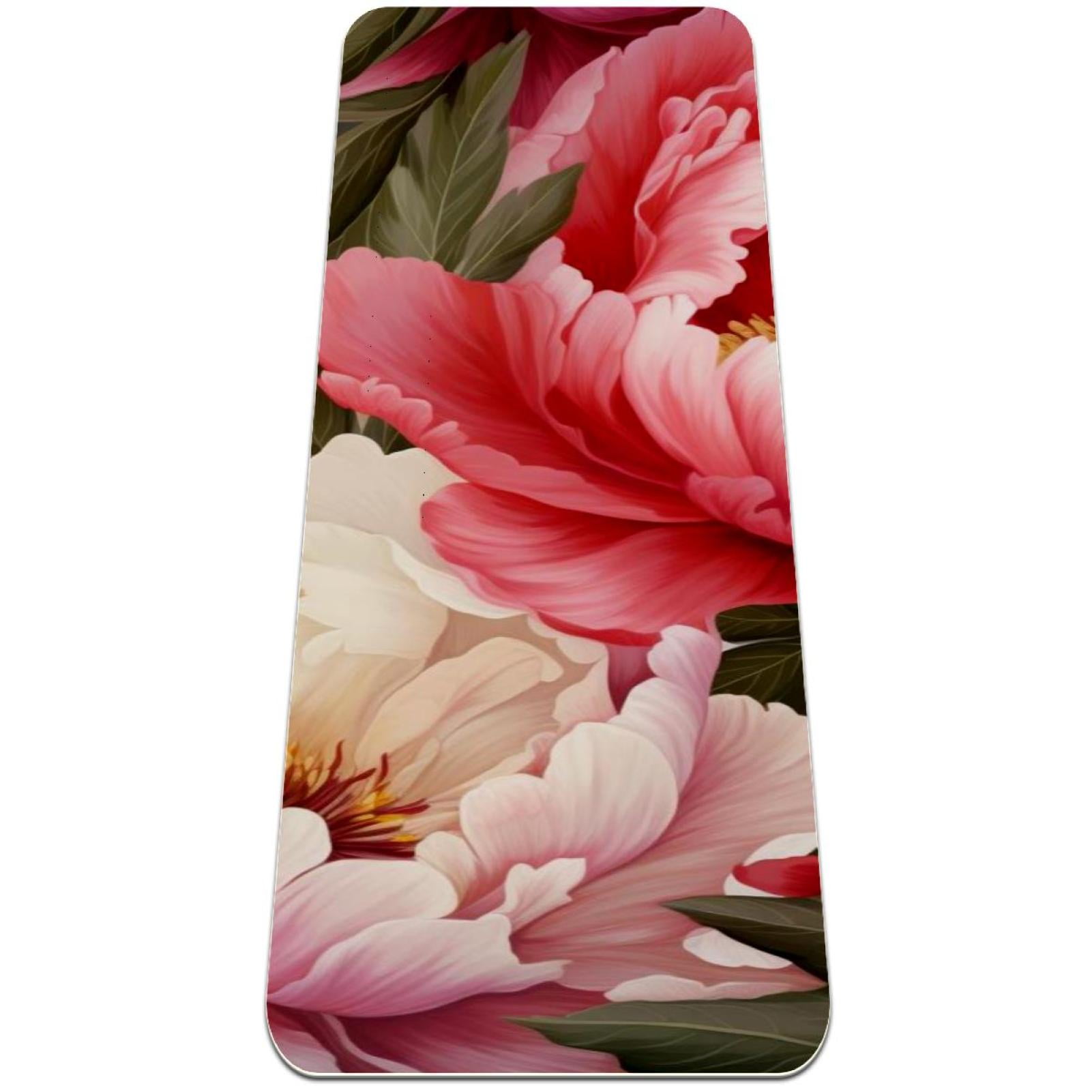 Peony TPE Yoga Mat for Pilates, Exercise, and Fitness Texture