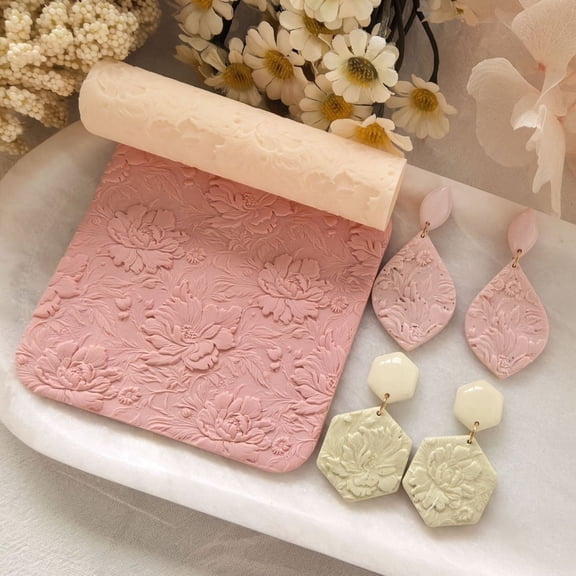 Peony Texture Clay Roller for Earring Making Polymer Clay Tool