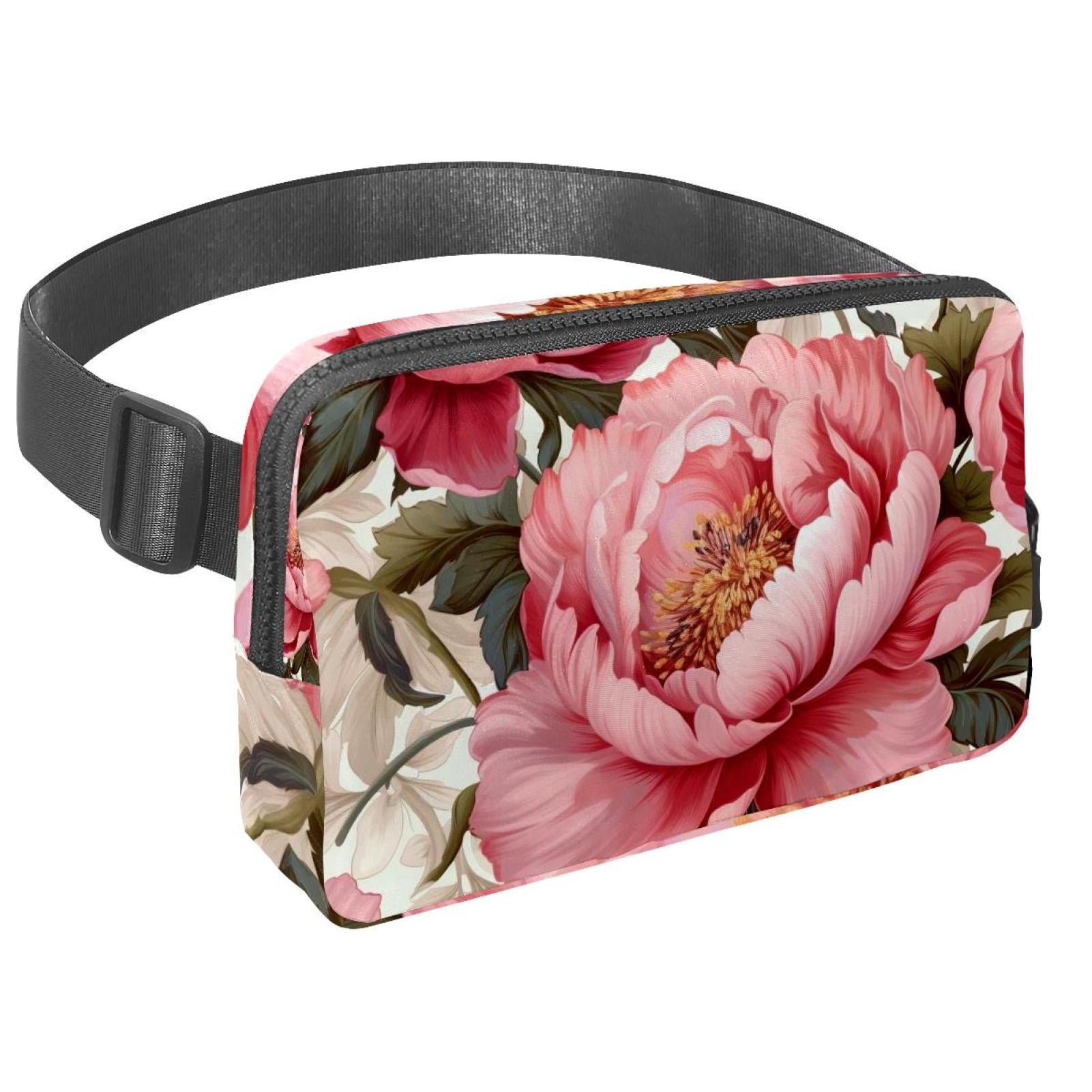 Peony Versatile Waist Bag, Crossbody Bag, Running Belt - Lightweight, Adjustable, with Extension Strap, Unisex