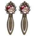 thumbnail image 1 of Peony Vintage Copper-Colored Lace Bookmarks - Stainless Steel Book Accessories for Readers and Book Lovers, 1 of 5