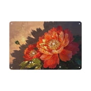 Peony Vintage Tin Sign   8x12 Inch Floral Wall D cor for Living Room, Bedroom, or Garden   Ideal Gift for Flower Enthusiasts, Garden Lovers, and Home D cor Aficionados