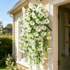 Peony Wall Hanging with Lifelike Artificial Flowers and Sturdy Plastic Build, Garden Decor for UV-Resistant, No-Maintenance, Easy-Install for Patios, Balconies, and Indoor Walls.