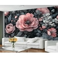 thumbnail image 1 of Peony Wall Murals - Pink Peony Murals, Vintage Floral Wall Mural For TV Background, Floral Large Mural 98.4"W x 68.9"H (Not Peel and Stick), 1 of 6
