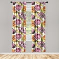 thumbnail image 1 of Peony Window Curtains, Blossoming Warm Vintage Flowers Summer and Spring Themed Garden Art Pattern, Lightweight Decor 2-Panel Set with Rod Pocket, Pair of - 28"x95", Pink Orange Ivory, by Ambesonne, 1 of 3