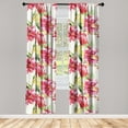 thumbnail image 1 of Peony Window Curtains, Springtime Artwork of Dreamy Floral and Leafy Pattern Asian Vibes Print, Lightweight Decor 2-Panel Set with Rod Pocket, Pair of - 28"x95", Laurel Green Dark Coral, by Ambesonne, 1 of 3