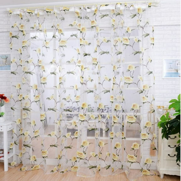 Peony Window Screens Door Balcony Curtain Sheer Cover YE