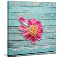 thumbnail image 1 of "Peony on Aqua" Painting Print on Wrapped Canvas, 1 of 7