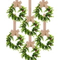 thumbnail image 1 of Peonyrain 12Pcs Christmas Kitchen Cabinet Wreaths with Ribbon Xmas Small Cabinet Wreaths Hanging Artificial Greenery Wreath for Door Window Chair Wall Christmas Decoration, 1 of 6