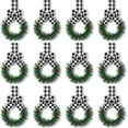 thumbnail image 1 of Peonyrain 6Pcs Christmas Kitchen Cabinet Wreaths with Ribbon Mini Christmas Wreath Small Kitchen Wreath Greenery Wreath for Window Door, 1 of 6