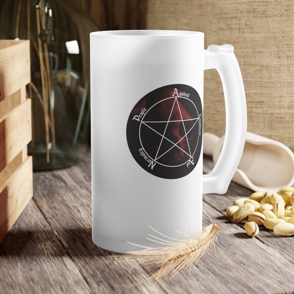 People Against Goodness and Normalcy Frosted Glass Beer Mug Made by JC Designs