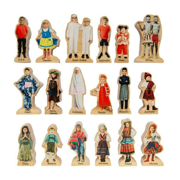 People Around The World, Multi Color - Set of 18