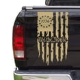 thumbnail image 1 of We The People Betsy Ross Flag 1776 Distressed American USA US Flag Truck Tailgate Vinyl Decal Preamble of The US Constitution fits most Pickup Trucks (11" x 20", Cream), 1 of 8