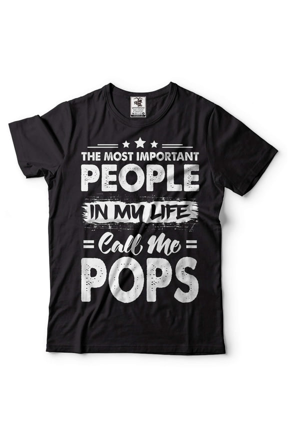 People Call Me Pops Shirt Pops Shirt Pops Gift Grandpa Shirt Papa Shirt Grandfather Gifts (3X-Large Black)