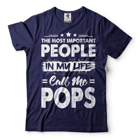 People Call Me Pops Shirt Pops Shirt Pops Gift Grandpa Shirt Papa Shirt Grandfather Gifts (Medium Navy Blue)