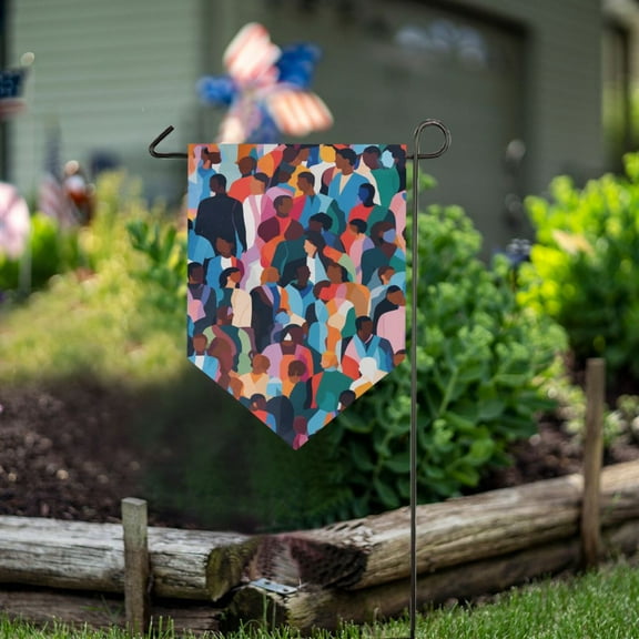 People Crowds Garden Flag 18" x 12.5" Double Sided Yard Lawn Outdoor Decor Small Yard Flags