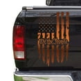 thumbnail image 1 of We The People Distressed American USA US Flag Truck Tailgate Vinyl Decal Preamble of the US Constitution Compatible with most Pickup Trucks - Rear Car Sticker (11" x 20", Copper (Metallic)), 1 of 8