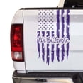 thumbnail image 1 of We The People Distressed American USA US Flag Truck Tailgate Vinyl Decal Preamble of the US Constitution Compatible with most Pickup Trucks - Rear Car Sticker (11" x 20", Purple), 1 of 8