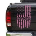 thumbnail image 1 of We The People Distressed American USA US Flag Truck Tailgate Vinyl Decal Preamble of the US Constitution Compatible with most Pickup Trucks - Rear Car Sticker (11" x 20", Soft Pink), 1 of 8