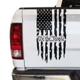 thumbnail image 1 of We The People Distressed American USA US Flag Truck Tailgate Vinyl Decal Preamble of the US Constitution Compatible with most Pickup Trucks - Rear Sticker (11" x 20", Black), 1 of 8
