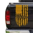thumbnail image 1 of We The People Distressed American USA US Flag Truck Tailgate Vinyl Decal Preamble of the US Constitution Compatible with most Pickup Trucks - Rear Sticker (11" x 20", Golden Yellow), 1 of 8
