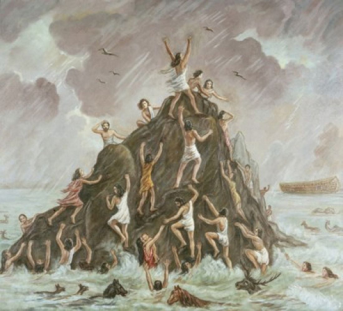 People Engulfed by the Flood Vittorio Bianchini (1797-1880Italian) Canvas Art - Vittorio Bianchini (18 x 24)