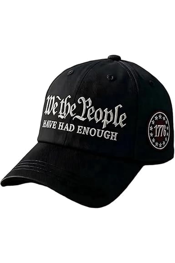 We The People Have Had Enough Baseball Cap,1776 Star Badge Adjustable Hat for Men Women,Patriotic Themed Cotton Cap，Patriotic Themed Cotton Cap(1pc- LI -black)