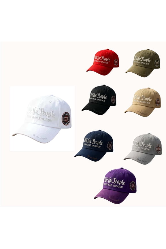 We The People Have Had Enough Baseball Cap,Embroidered 1776 Star Badge Adjustable Hat For Unisex,USA Establish 250th Anniversary Cap,Patriotic Themed Cotton Cap,For Outdoor