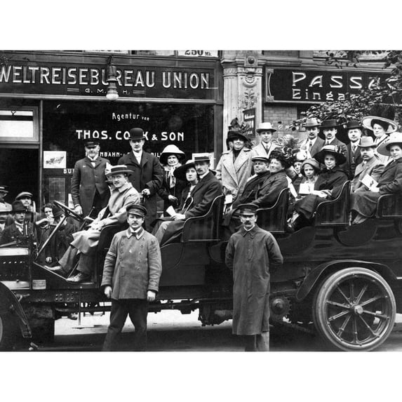 People Filling Large Car Berlin Vintage Photograph Extra Large XL Wall Art Poster Print