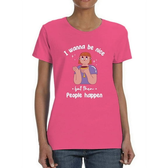 People Happen Shaped T-Shirt Women -Smartprints Designs, Female x-Large