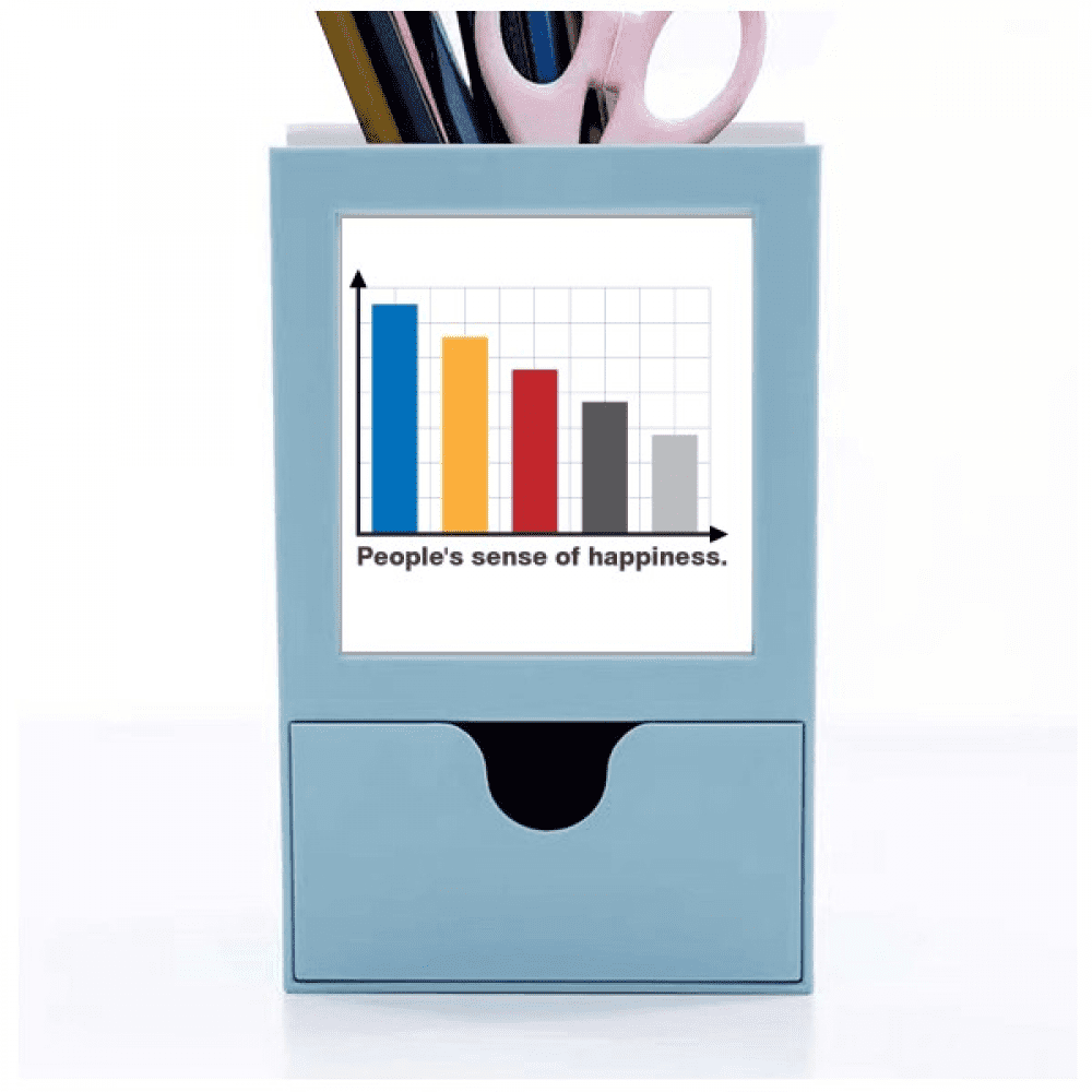 People Happiness Index Declined Desk Supplies Organizer Pen Holder Card