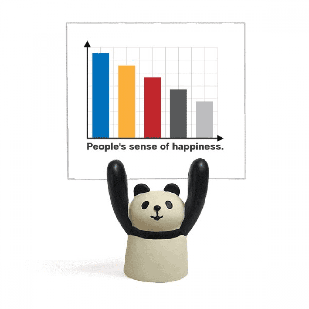 People Happiness Index Declined Memo Holder Cartoon Animal Panda Stand Decoration