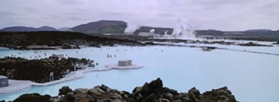 People In The Hot Spring Blue Lagoon Reykjavik Iceland Canvas Art - Panoramic Images (36 x 13)