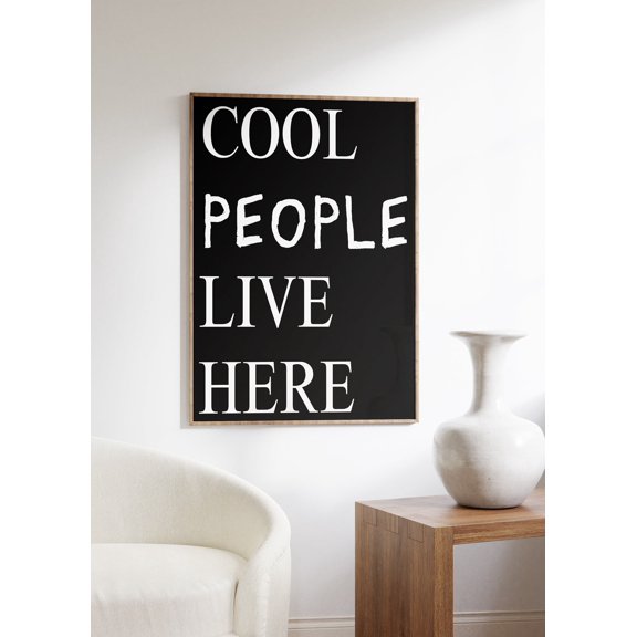 People Live Here Typography Modern Minimalist Home Art, Unframed Paper Poster 8x10in