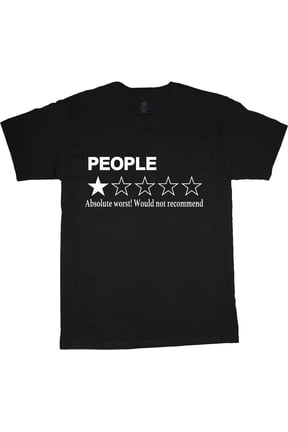 People One Star Review Funny Saying Rude T-shirt Mens Graphic Tees Short Sleeve Tee Shirt