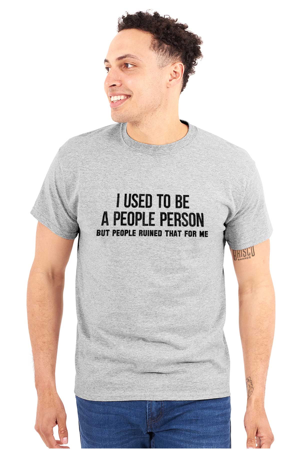 People Person Ruined Me Sarcastic Men's Graphic T Shirt Tees Brisco