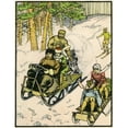 thumbnail image 1 of People Riding On A Motorised Sleigh Poster Print By Mary Evans Picture Librarypeter & Dawn Cope Collection, 1 of 3